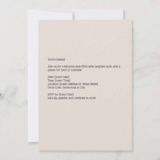 Chic Retro Glam Vibes Kaart (Achterkant)