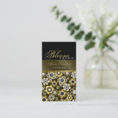 Chic Retro Golden Blooms Flower Power Card Visitekaartje (Staand voorkant)