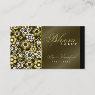 Chic Retro Golden Blooms Flower Power Card Visitekaartje