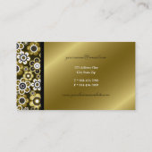 Chic Retro Golden Blooms Flower Power Card Visitekaartje (Achterkant)