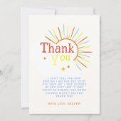 Chic Retro hier komt het Son Baby shower Bedankkaart (Voorkant)