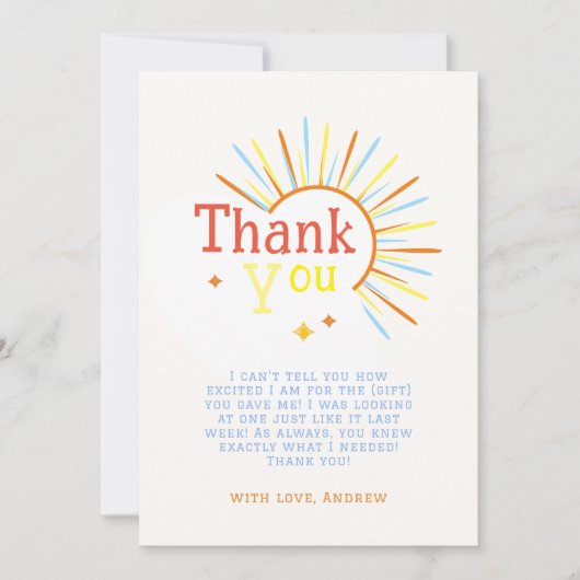 Chic Retro hier komt het Son Baby shower Bedankkaart (Voorkant)