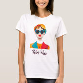 Chic Retro Mode Portret T-shirt (Voorkant)