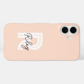 Chic Retro Monogram Script Blush Pink Schattige Tr Case-Mate iPhone Case (Achterkant (horizontaal))
