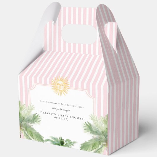 Chic Retro Palm Springs Baby shower Bedankdoosjes (Voorkant)
