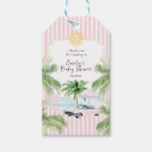 Chic Retro Palm Springs Baby shower Cadeaulabel (Voorkant)