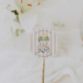 Chic Retro Palm Springs Baby shower | gunst Ronde Sticker
