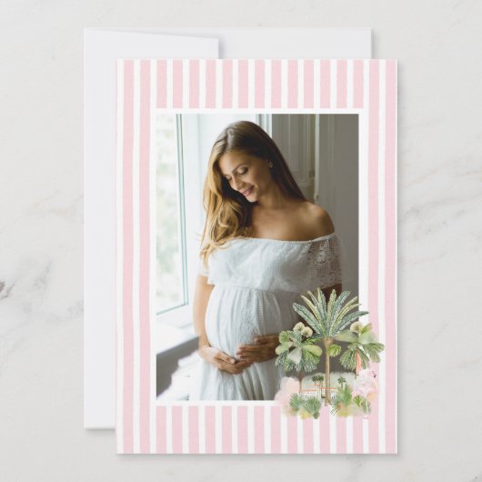 Chic Retro Palm Springs Baby shower Kaart (Achterkant)