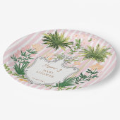 Chic Retro Palm Springs Baby shower Papieren Bordje (Gekanteld)