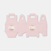 Chic Retro Pink Daisy Flower 1st Birthday Bedankdoosjes (Uitgevouwen)