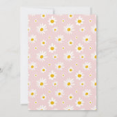 Chic Retro Pink Daisy Flower 1st Birthday Kaart (Achterkant)