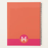 Chic Retro Pink Orange Geometric Modern Monogram Planner (Achterkant)