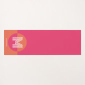 Chic Retro Pink Orange Geometric Modern Monogram Yogamat (Achterkant (horizontaal))