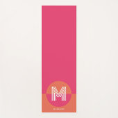 Chic Retro Pink Orange Geometric Modern Monogram Yogamat (Voorkant)