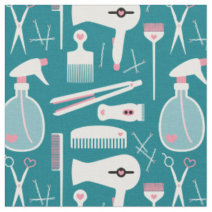 Chic Retro Roze White Blauwgroen Hair Salon Tools Stof