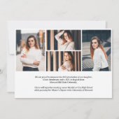 Chic Retro  Stijl Afstuderen voor fotocollage Aankondiging (Achterkant)