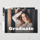 Chic Retro  Stijl Afstuderen voor fotocollage Aankondiging (Voorkant / Achterkant)