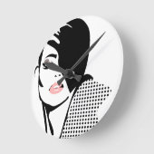 Chic retro stippen mode meisje ronde klok (Hoek)
