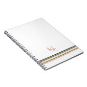 Chic Retro Strepen Monogram Notitieboek Journaal (Rechterzijde)