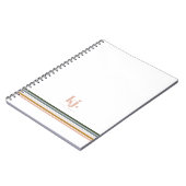 Chic Retro Strepen Monogram Notitieboek Journaal (Linkerzijde)
