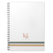 Chic Retro Strepen Monogram Notitieboek Journaal (Voorkant)