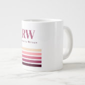 Chic Retro Stripes Monogram Coffee Mug Grote Koffiekop (Voorkant rechts)