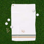Chic Retro Stripes Monogram Golfhanddoek