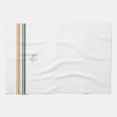 Chic Retro Stripes Monogram Tea Towel Theedoek (Horizontaal)
