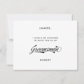 Chic Retro  Typografie is mijn Groomsman Kaart (Achterkant)