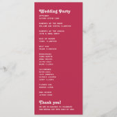 Chic Retro Zomer Roze Monogram Trouwprogramma Programmakaart (Achterkant)