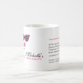 Chic Retro Zwart Roze Polka Dot Zonnebril Schoonhe Koffiemok (Center)