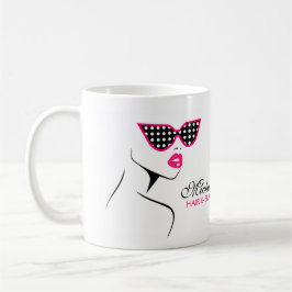 Chic Retro Zwart Roze Polka Dot Zonnebril Schoonhe Koffiemok