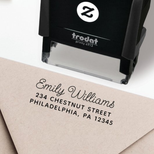 Chic Return Address Wedding Self-Inking Stamp Zelfinktende Stempel