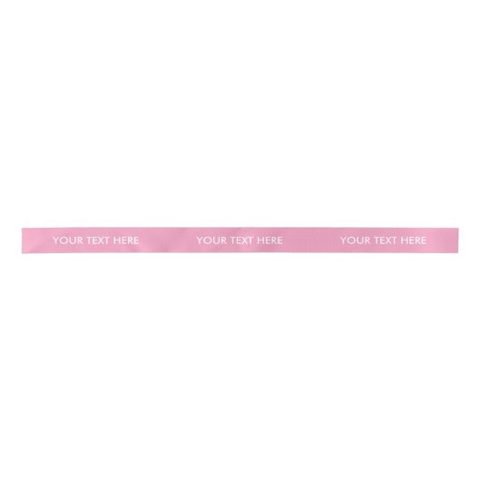 CHIC RIBBON_247 PINK SOLID. WITTE TEKST SATIJNEN LINT (Voorkant)