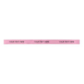 CHIC RIBBON_247 PINK SOLID. ZWARTE TEKST SATIJNEN LINT (Voorkant)