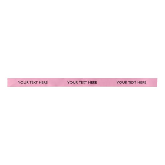 CHIC RIBBON_247 PINK SOLID. ZWARTE TEKST SATIJNEN LINT (Voorkant)