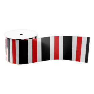 CHIC RIBBON_HOLIDAY 07 BLACK/12 RED STRIPES GROSGRAIN LINT