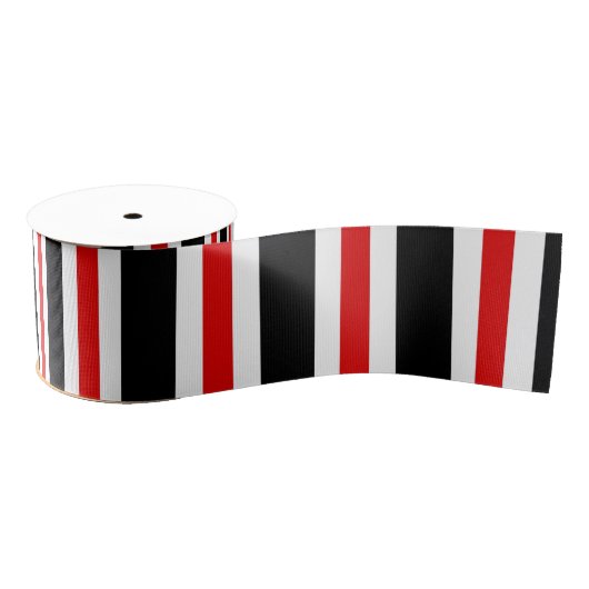 CHIC RIBBON_HOLIDAY 07 BLACK/12 RED STRIPES GROSGRAIN LINT (Spoel)