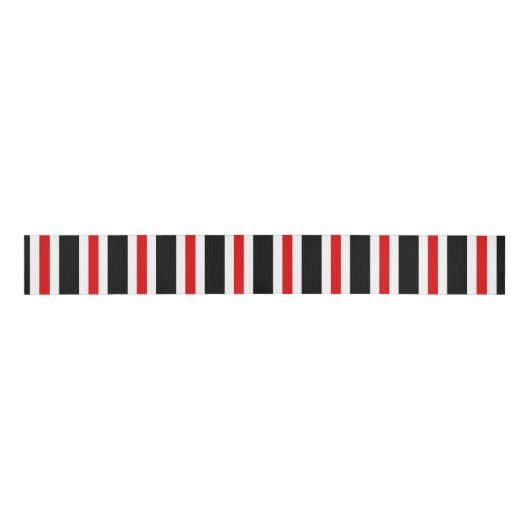 CHIC RIBBON_HOLIDAY 07 BLACK/12 RED STRIPES GROSGRAIN LINT (Voorkant)
