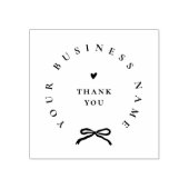 Chic Ribbon Round Elegant Business Name Thank You Rubberstempel (Afrduk)