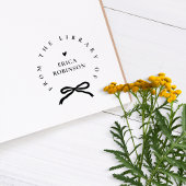 Chic Ribbon Round Elegant Library Book Rubberstempel