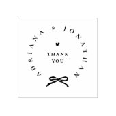 Chic Ribbon Round Elegant Wedding Thank You Rubberstempel (Afrduk)