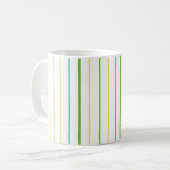 Chic Ringer Mok, Stripes, Groen, Turquoise, Geel Mok (Voorkant links)