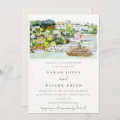 Chic River Cruise Country Landscape Couples Kaart (Voorkant / Achterkant)