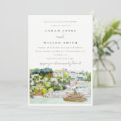 Chic River Cruise Country Landscape Couples Kaart (Staand voorkant)