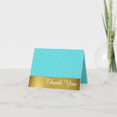 Chic Robins Egg Blauw en Goud Bedankbriefkaart Bedankkaart (Voorkant)