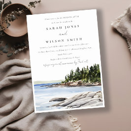 Chic Rocky Pine Mountain Seascape Morning After Kaart