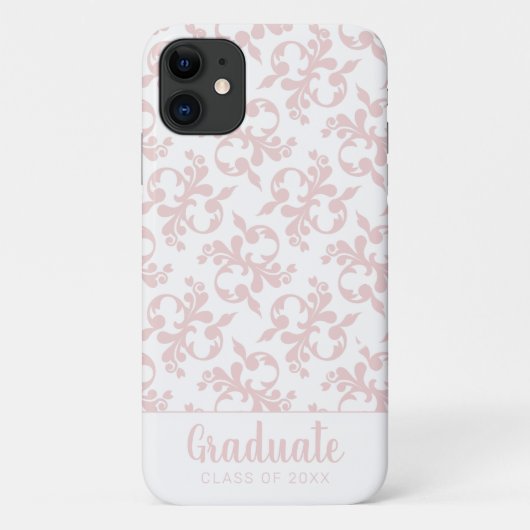 Chic Rococo Blush Pink Ornament Afstuderen Case-Mate iPhone Case (Achterkant)