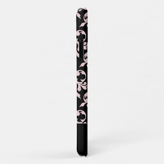 Chic Rococo Roze Black Ornament Afstuderen Case-Mate iPhone Case (Achterkant/rechts)