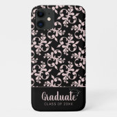 Chic Rococo Roze Black Ornament Afstuderen Case-Mate iPhone Case (Achterkant)